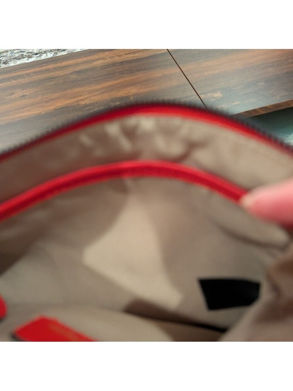 Nanette Lepore Red Pebble Leather Crossbody Bag. - Picture 7 of 9